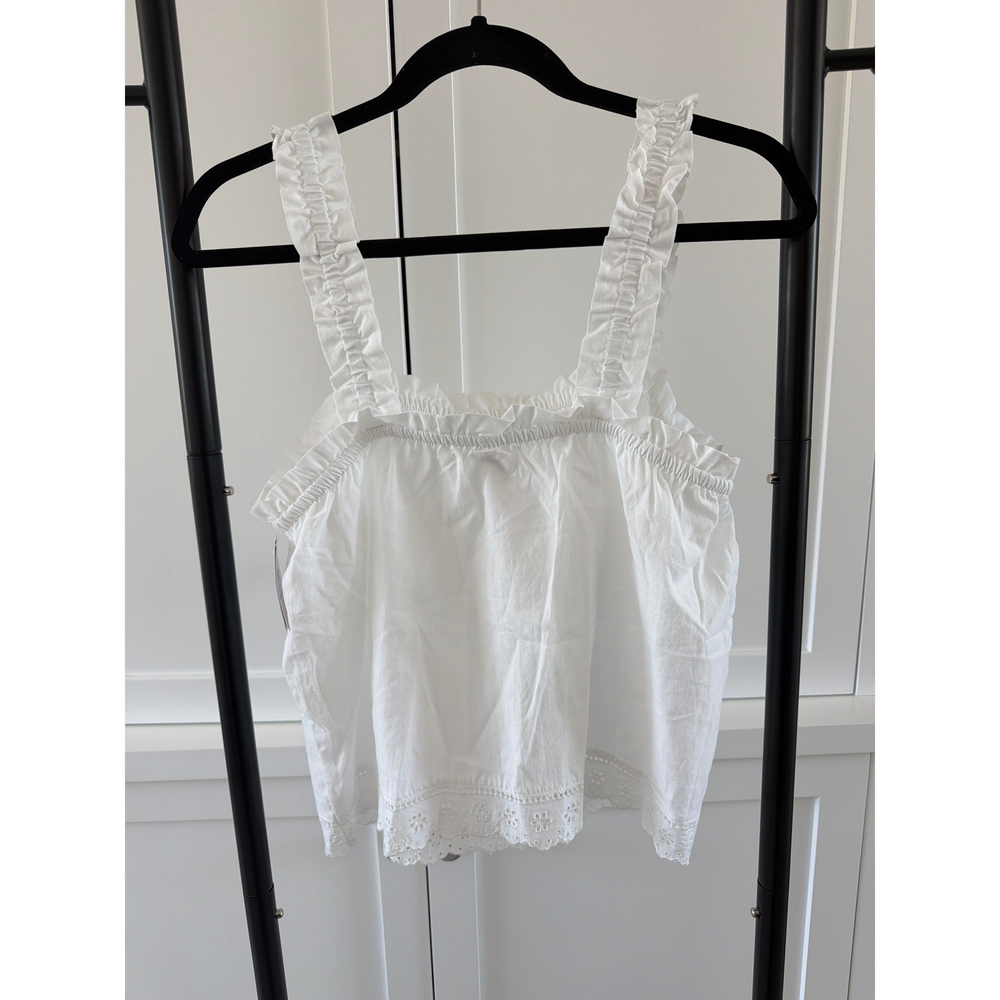 Auden White Ruffled Eyelet Tank Top - Picture 2 of 3
